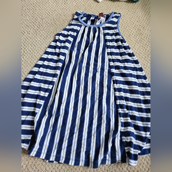 Tea Collection dress sz 7 blue stripe - Picture 1 of 1
